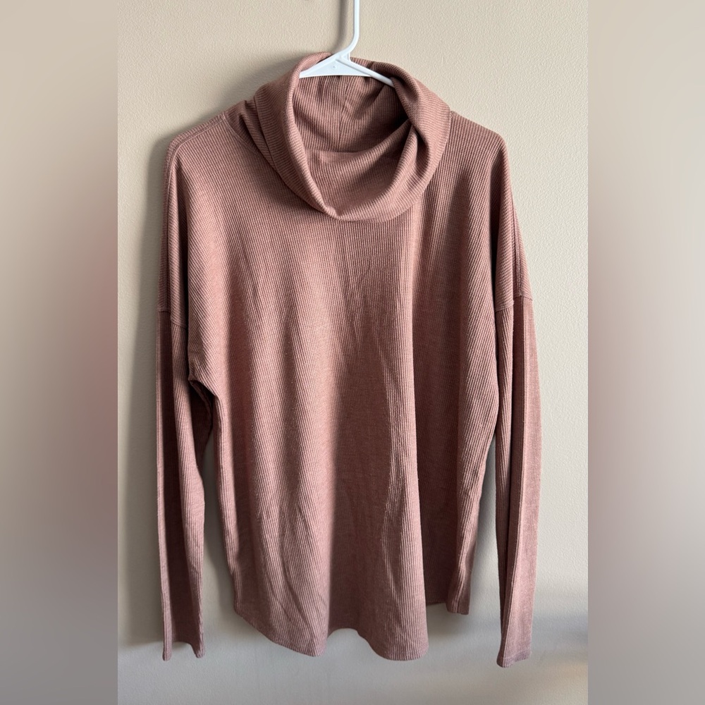 a new day Dusty Rose Cowl Neck Long Sleeve Sweater, Size Large
